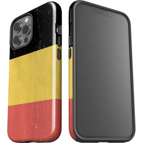 Belgium Flag Distressed iPhone 15 Pro Max Impact Case